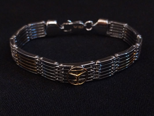 92.5 Sterling Silver Gold Plated Men's Bracelet