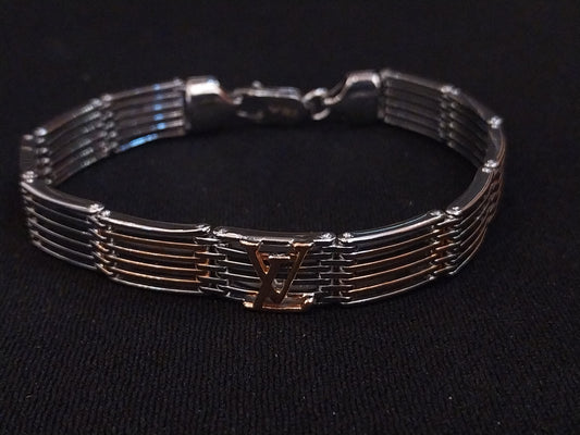 92.5 Sterling Rose Gold Plated Silver Men's Bracelet