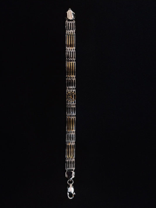 92.5 Sterling Silver Gold Plated Men's Bracelet